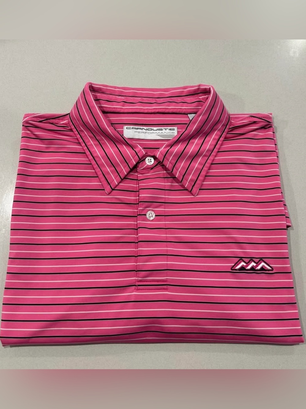 Men's Carnoustie Pink Striped Polo - Desert Mountain